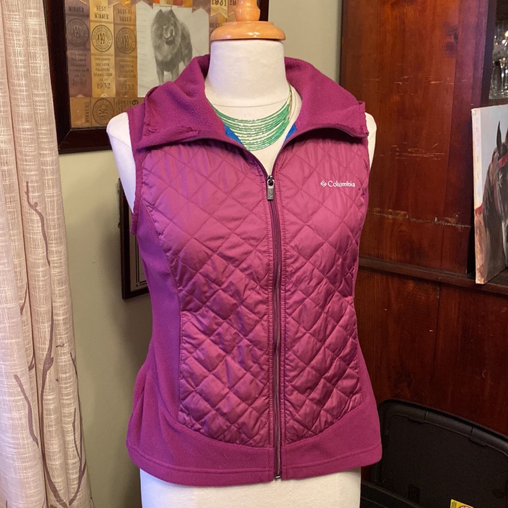 Columbia Quilted and Fleece Vest with Hood